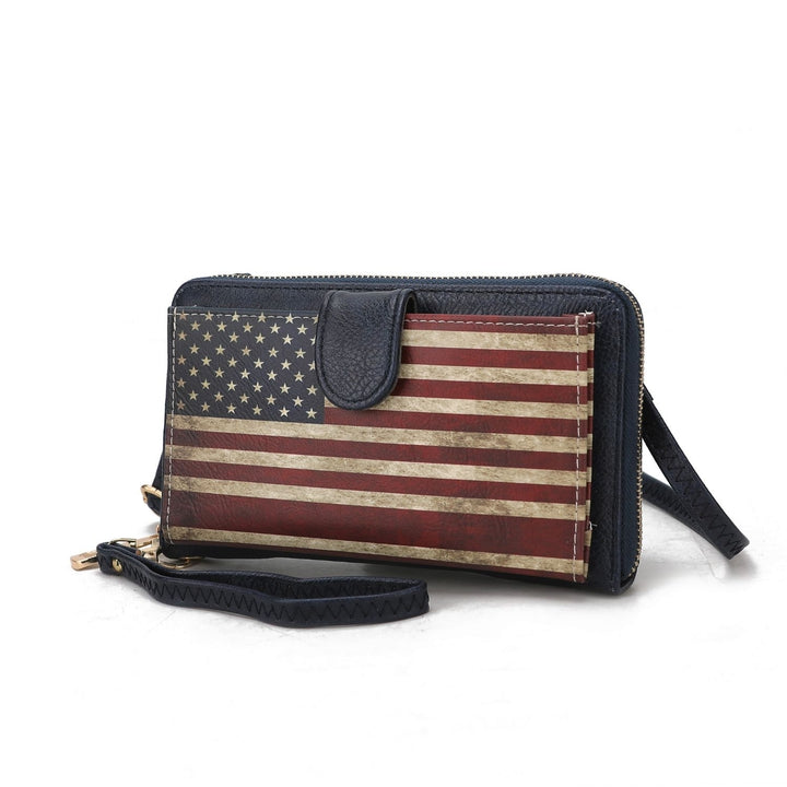 MKF Collection USA Flag Kiara Wallet Convertible Crossbody Bag Patriotic by Mia K Image 1