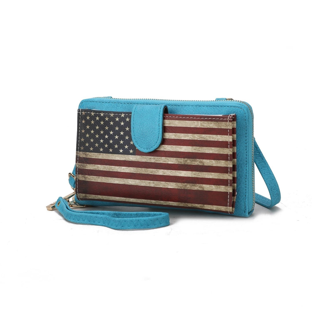 MKF Collection USA Flag Kiara Wallet Convertible Crossbody Bag Patriotic by Mia K Image 1