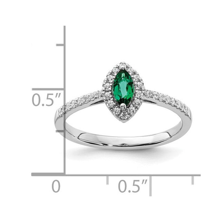 3/10 Carat (ctw) Lab-Created Emerald Ring in 14K White Gold with Lab-Grown Diamonds Image 4