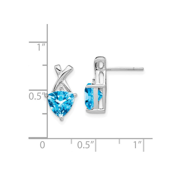 1.85 Carat (ctw) Blue Topaz Criss-Cross Earrings in 14K White Gold Image 3