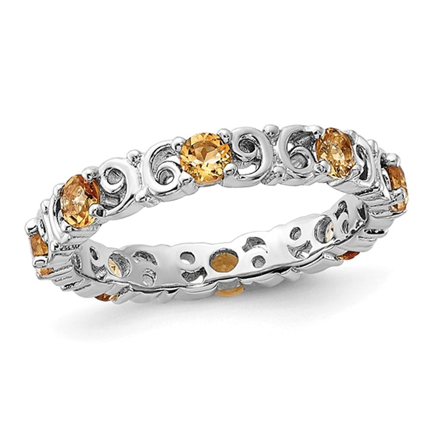 4/5 Carat (ctw) Citrine Band Ring in Sterling Silver Image 1