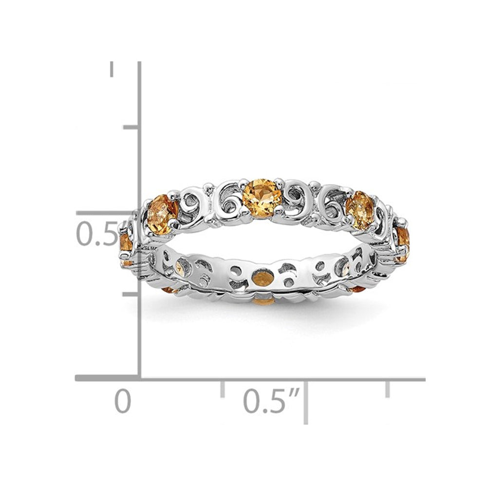 4/5 Carat (ctw) Citrine Band Ring in Sterling Silver Image 3