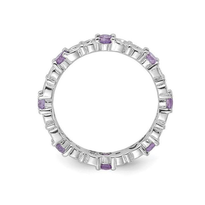 4/5 Carat Amethyst Band Ring in Sterling Silver Image 3