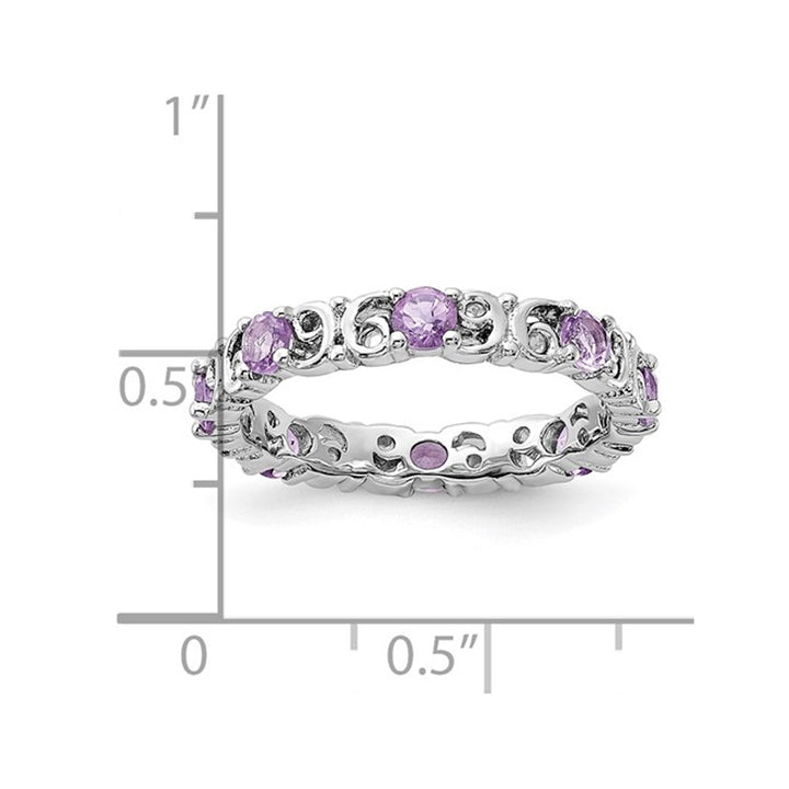 4/5 Carat Amethyst Band Ring in Sterling Silver Image 4