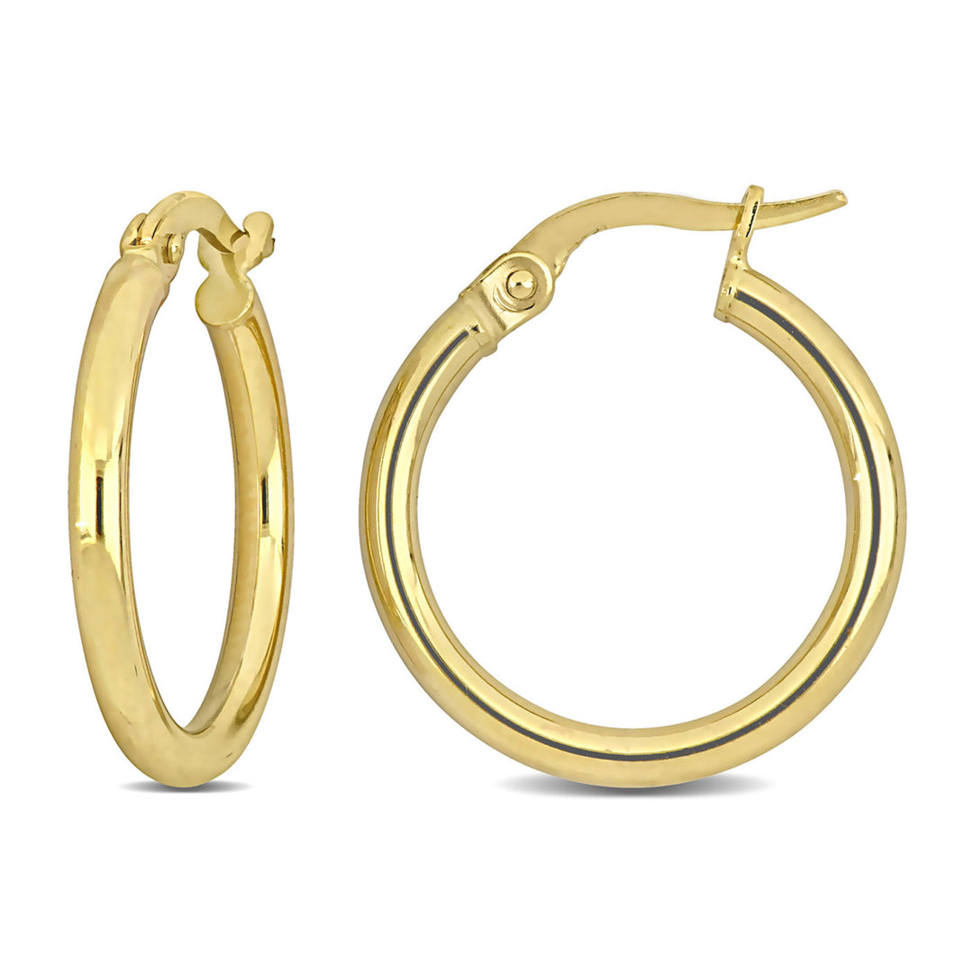 14K Yellow Gold Polished Hoop Earrings (20mm) Image 1