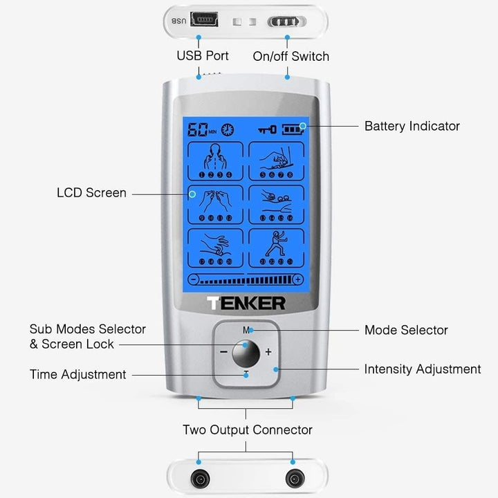 EMS TENS Unit with 8 Electrode Pads Rechargeable Muscle Stimulator Pain Reliever for Muscle Stiffness Image 4