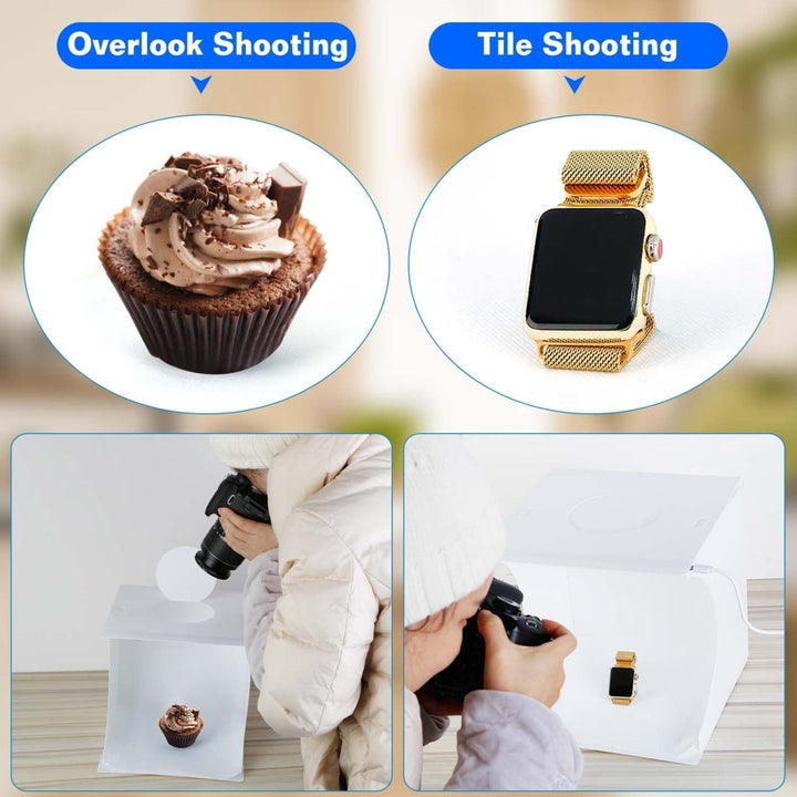 Mini Photo Studio Box Photography Shooting Light Tent Kit Foldable LED Light Box Kit Image 3