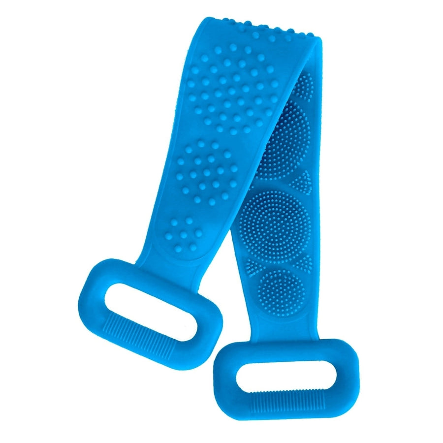 Back Scrubber Belt For Shower Exfoliating Foaming Body Wash Strap Brush Bristles Massage Dots Image 1