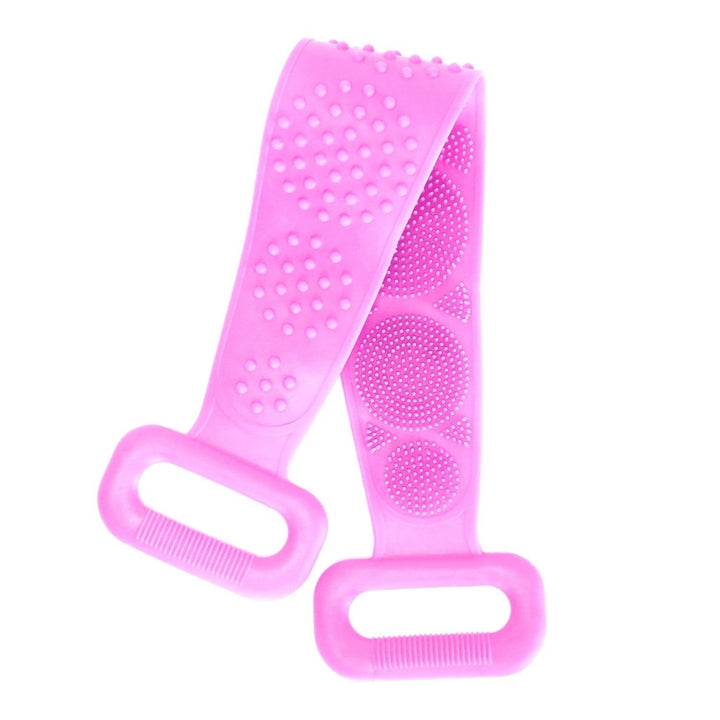 Back Scrubber Belt For Shower Exfoliating Foaming Body Wash Strap Brush Bristles Massage Dots Image 2