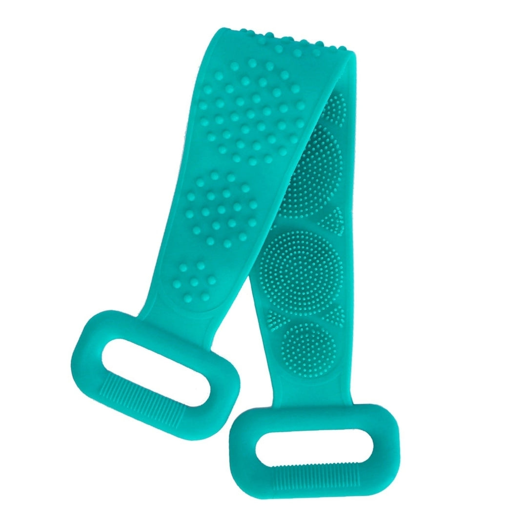 Back Scrubber Belt For Shower Exfoliating Foaming Body Wash Strap Brush Bristles Massage Dots Image 3