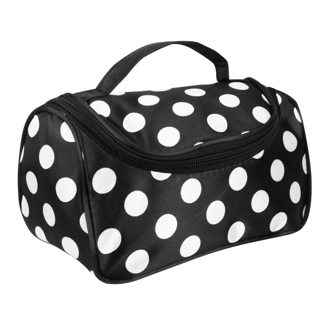 Travel Makeup Bag Portable Cosmetic Organizer with Cosmetic Mirror Waterproof Toiletry Wash Bag for Women Image 3