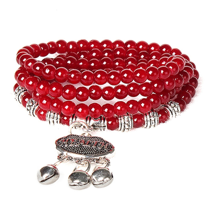 Red Agate Beaded Good Lock Bracelet Image 1