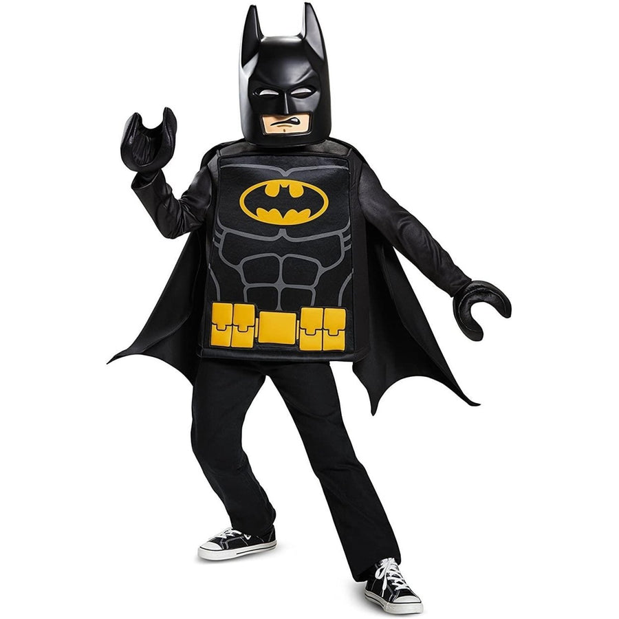 Batman Lego Movie Classic Boys size S 4 6 Costume DC Universe Detachable Cape Disguise Image 1