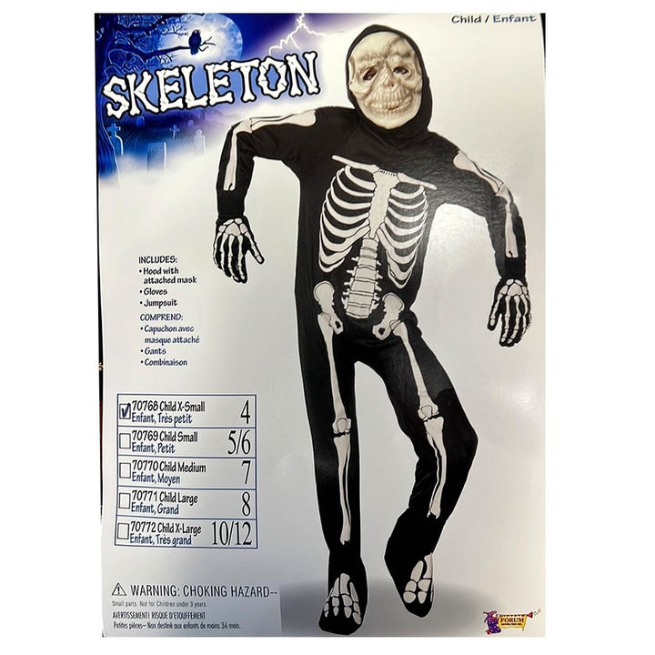 Forum Novelties Bone X-Ray Skeleton Costume Kids XS Skelebones Suit Image 3