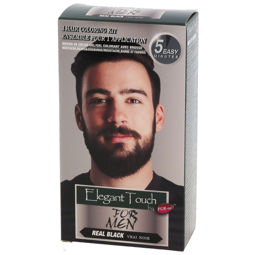 Mustache and Beard Color Kit for Men Real Black Elegant Touch by PUR-est Image 2