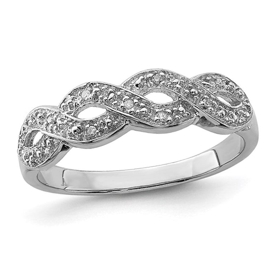 Sterling Silver Infinity Ring with Diamond Accents Image 1