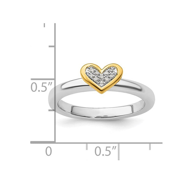 Sterling Silver Heart Promise Ring with Diamond Accents Image 4