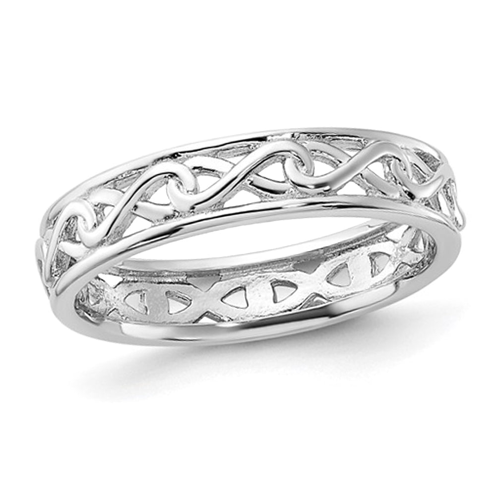 Polished Sterling Silver Infinity Band Image 1