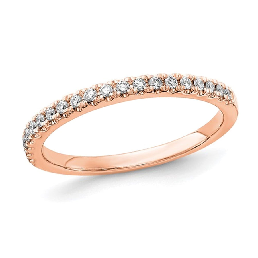 1/5 Carat (ctw E-F, VS1-VS2) Lab-Grown Diamond Wedding Band Ring in 14K Rose Gold Image 1