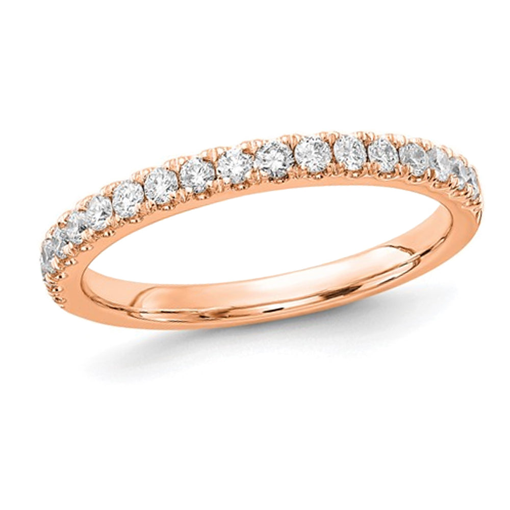 1/3 Carat (ctw E-F, VS1-VS2) Lab-Grown Diamond Wedding Band Ring in 14K Rose Gold Image 1