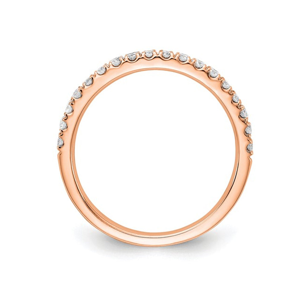 1/3 Carat (ctw E-F, VS1-VS2) Lab-Grown Diamond Wedding Band Ring in 14K Rose Gold Image 2