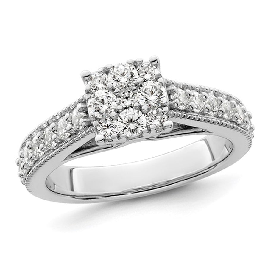1.00 Carat (ctw SI1-SI2, G-H-I) Lab-Grown Diamond Engagement Ring in 14K White Gold Image 1