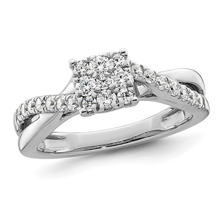 1/2 Carat (ctw SI1-SI2, G-H-I) Lab-Grown Diamond Engagement Ring in 14K White Gold (SIZE 7) Image 1