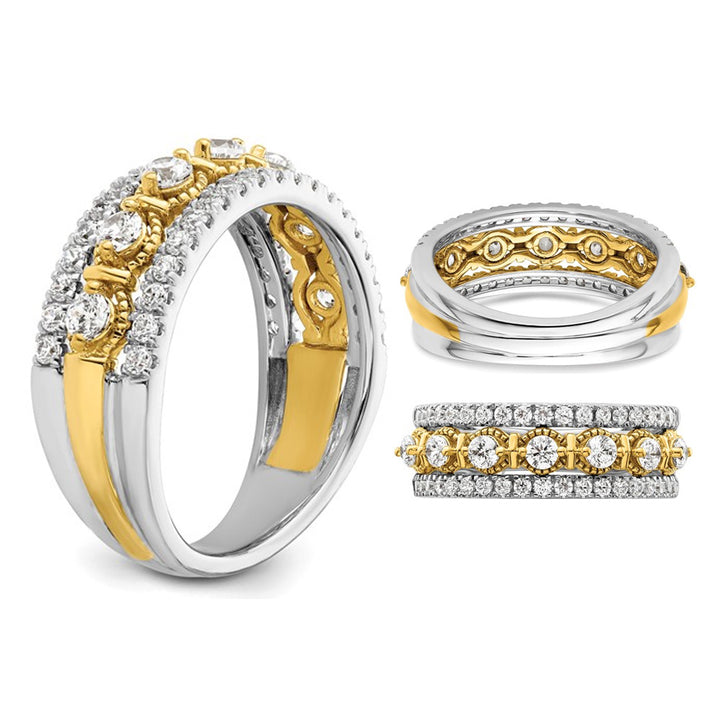 7/8 Carat (ctw SI1-SI2, G-H-I) Lab-Grown Diamond Band Ring in 14K White Gold Image 3