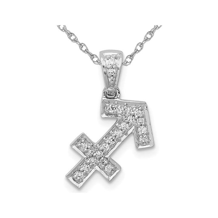 1/8 Carat (ctw) Diamond SAGITARIUS Charm Zodiac Astrology Pendant Necklace with Chain Image 1