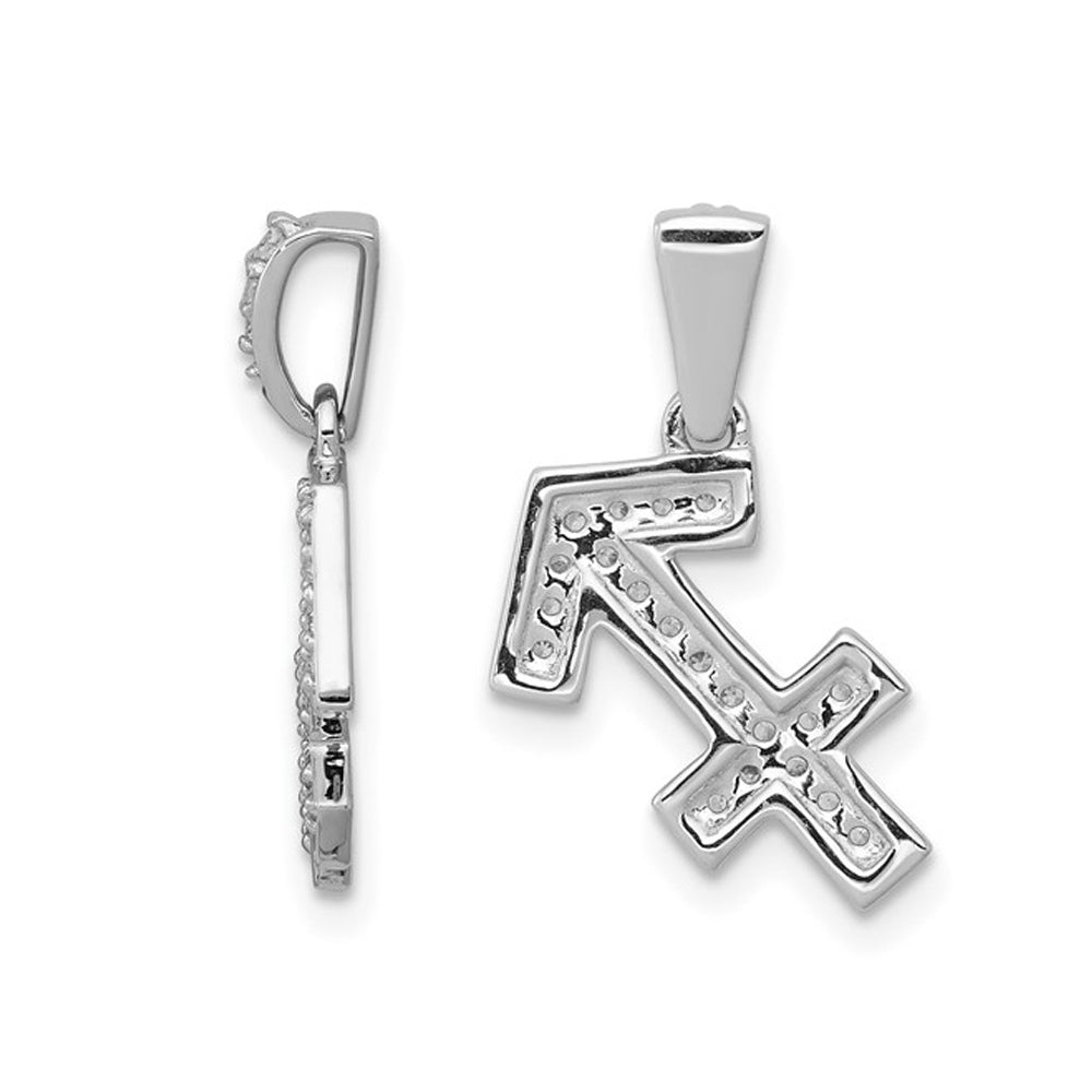 1/8 Carat (ctw) Diamond SAGITARIUS Charm Zodiac Astrology Pendant Necklace with Chain Image 3