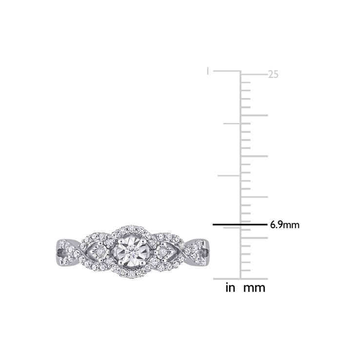 1/4 Carat (ctw) Diamond Infinity Twist Ring in Sterling Silver Image 3