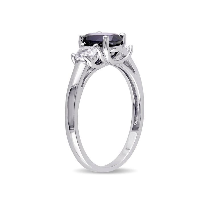 2.64 Carat (ctw) Lab-Created Blue Sapphire and White Sapphire Ring in Sterling Silver Image 2