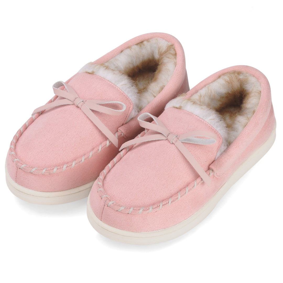 VONMAY Kids Slippers Boys Girls Moccasins House Shoes with Comfy Faux faux Lining Memory Foam Slipper Image 1