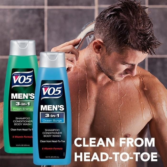 V05 Mens 3 in 1 ShampooConditionerandBody Wash with Ocean Surge(370ml) Image 2