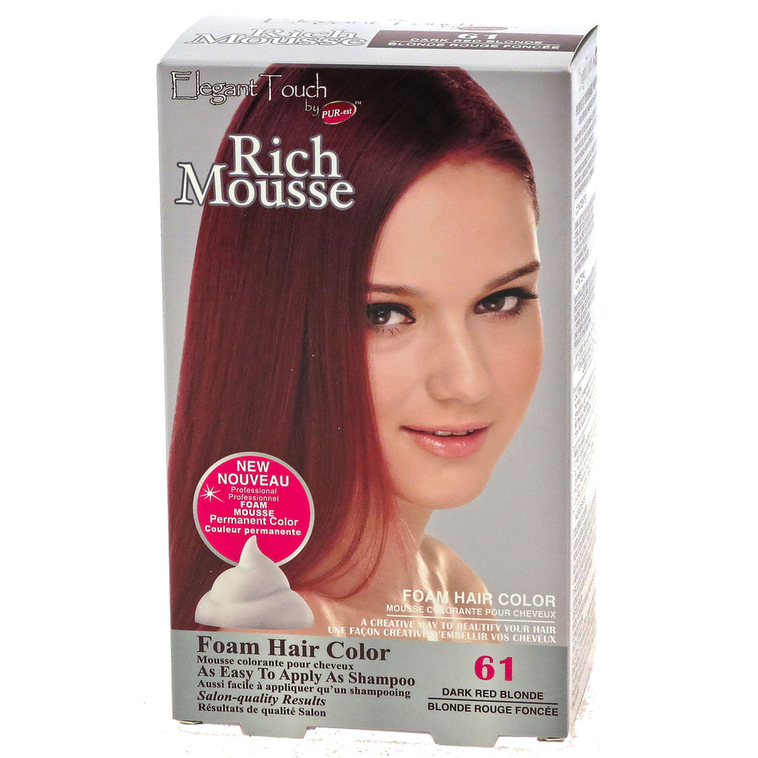 Foam Hair Color Rich Mousse Dark Red Blonde 61 Elegant Touch by PUR-est Image 2