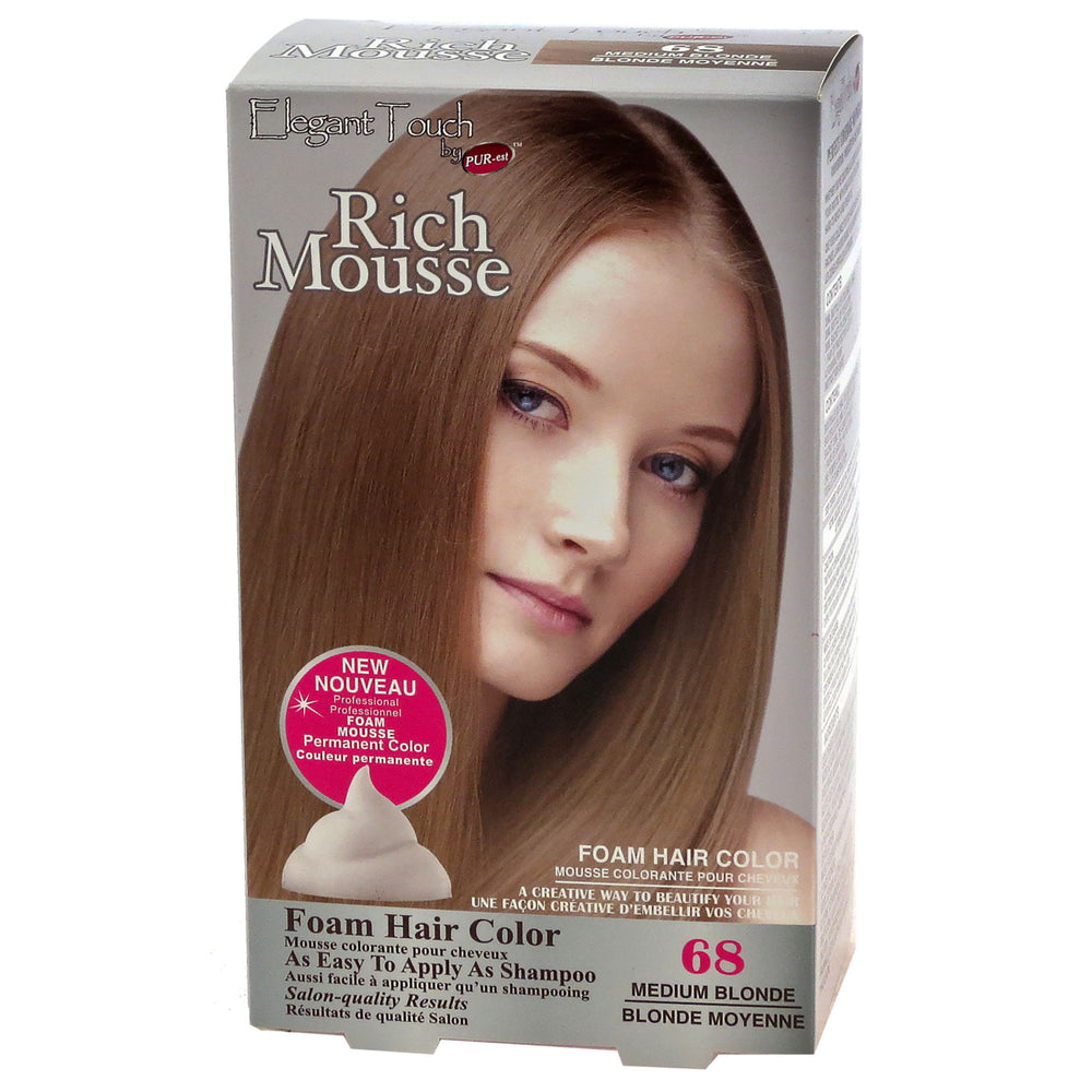Foam Hair Color Rich Mousse Medium Blonde 68 Elegant Touch by PUR-est Image 2