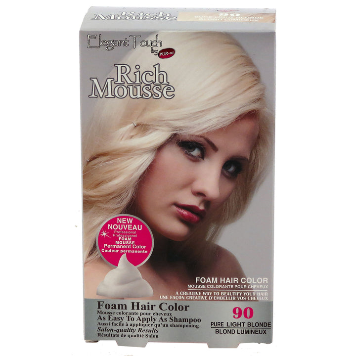 Foam Hair Color Rich Mousse Pure Blonde 90 Elegant Touch by PUR-est Image 2
