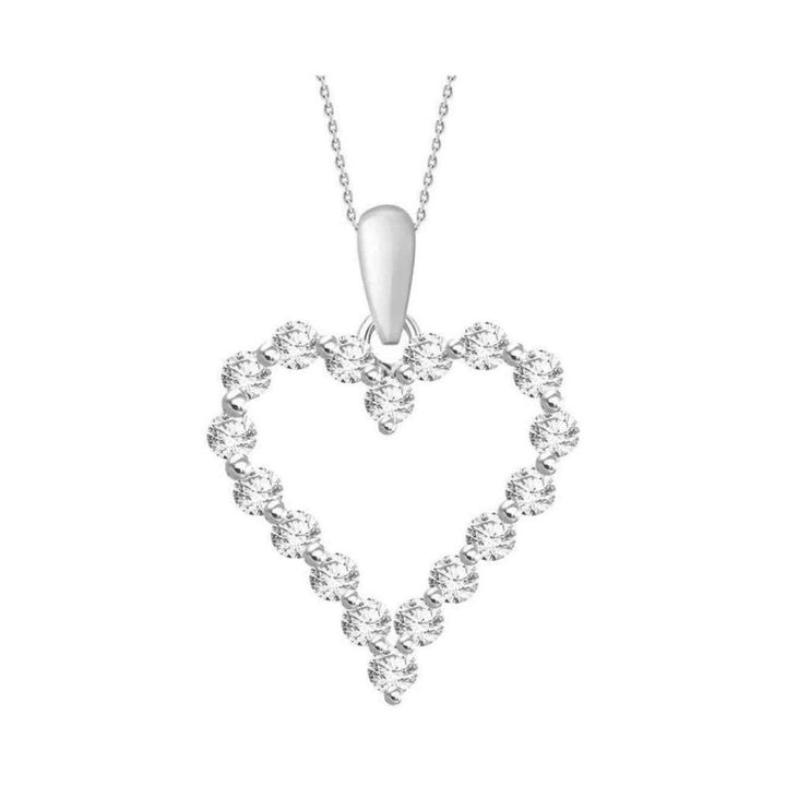 1/4ctw Round Diamond Heart Pendant 10K White Gold Image 2