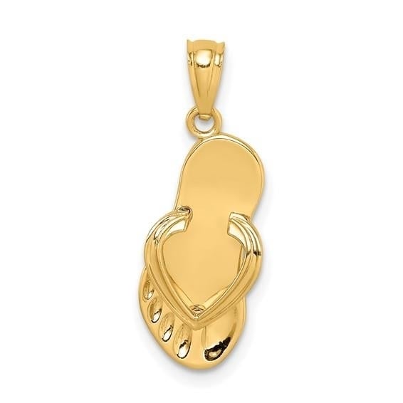 14k 3D Flip Flop Pendant Image 1