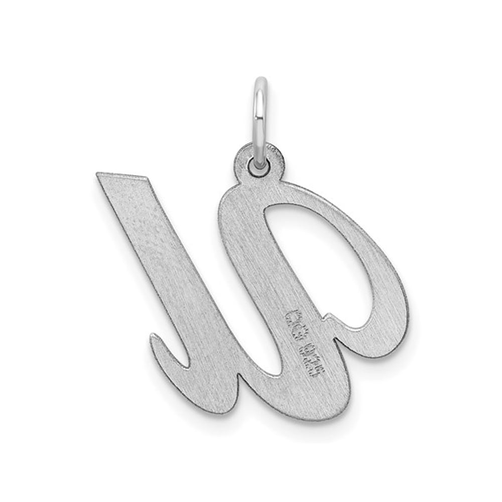 Sterling Silver Fancy Script Initial -U- Pendant Necklace Charm with Chain Image 3