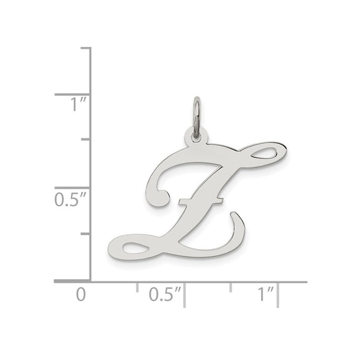 Sterling Silver Fancy Script Initial -Z- Pendant Necklace Charm with Chain Image 3