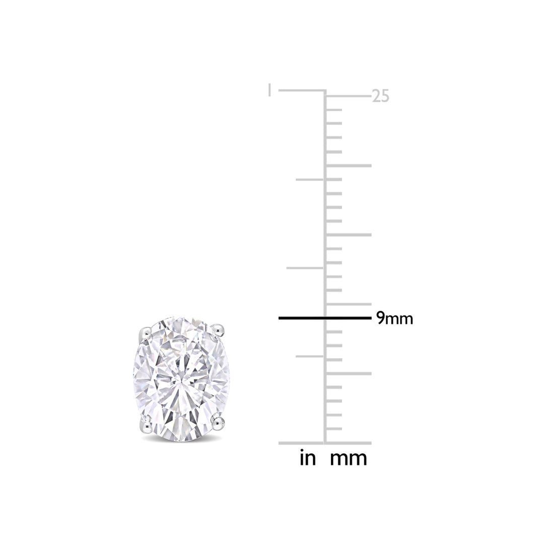 4.50 Carat (ctw) White Topaz Oval Stud Earrings in Sterling Silver Image 3