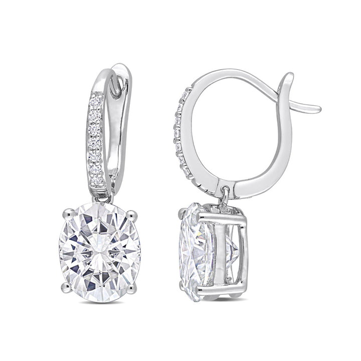 5.20 Carat (ctw) Synthetic Moissanite Drop Earrings in Sterling Silver Image 1
