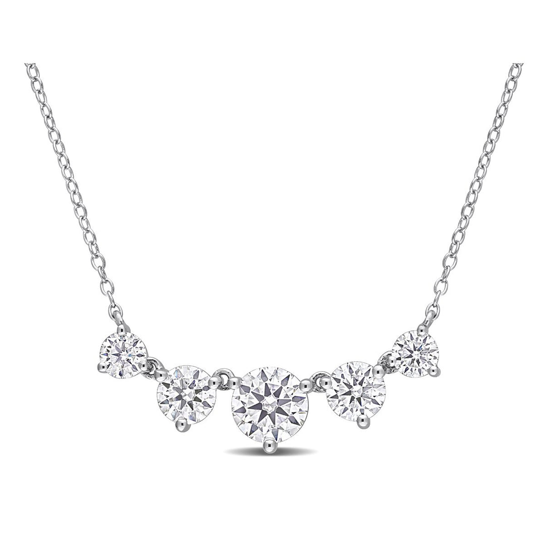 2.45 Carat (ctw) Lab-Created Moissanite Necklace in Sterling Silver Image 1