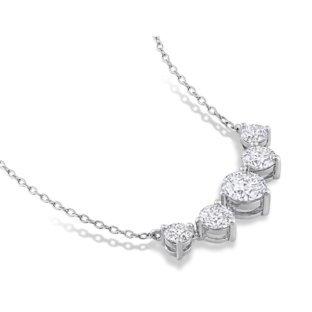 2.45 Carat (ctw) Lab-Created Moissanite Necklace in Sterling Silver Image 4