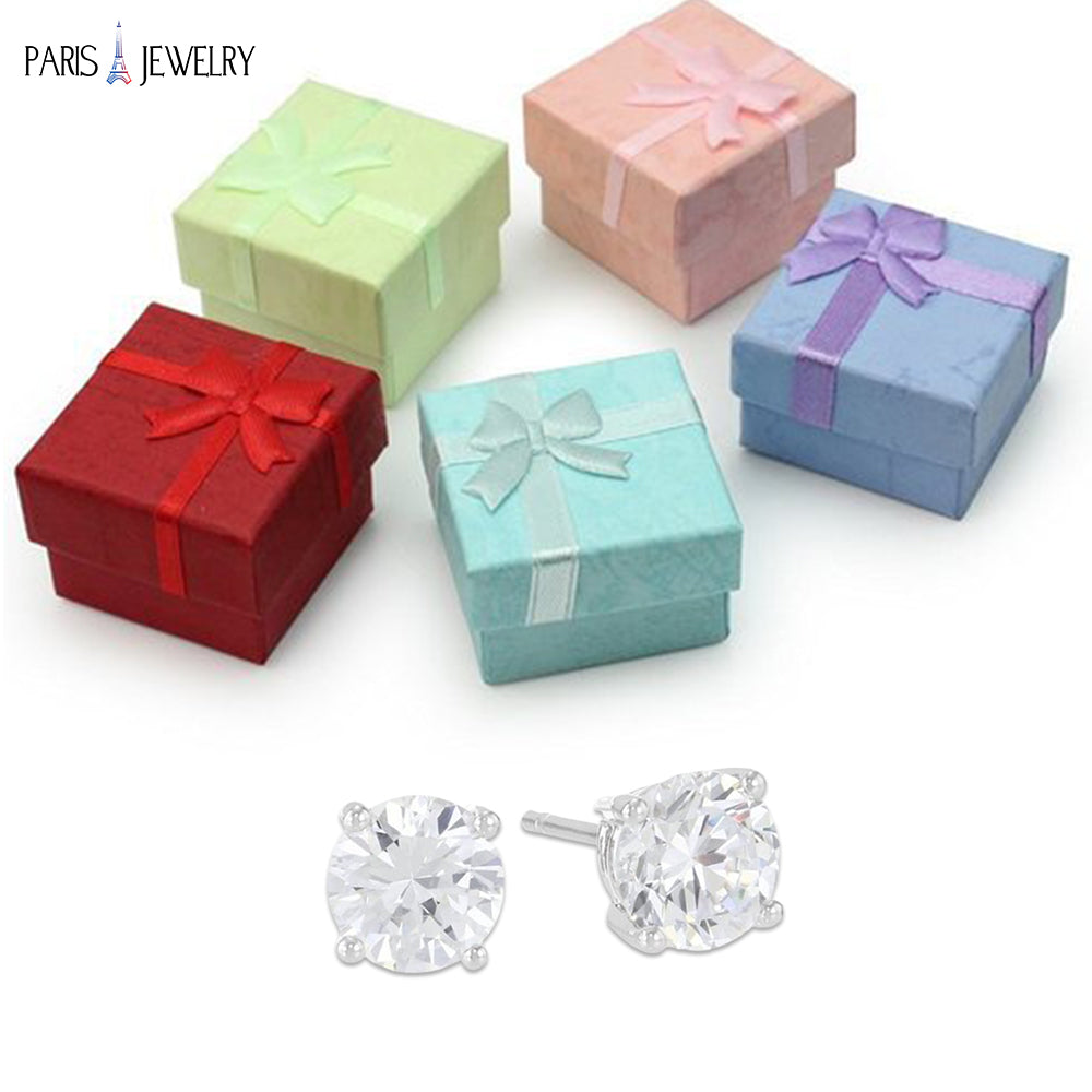 14k White Gold 1/4 Carat 4 Prong Solitaire Created Diamond Stud Earrings Image 2