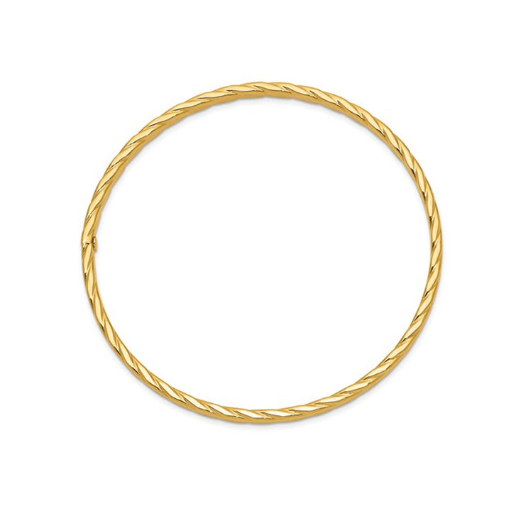 10K Yellow Gold Textured Twist Slip-on Bangle Bracelet Image 2