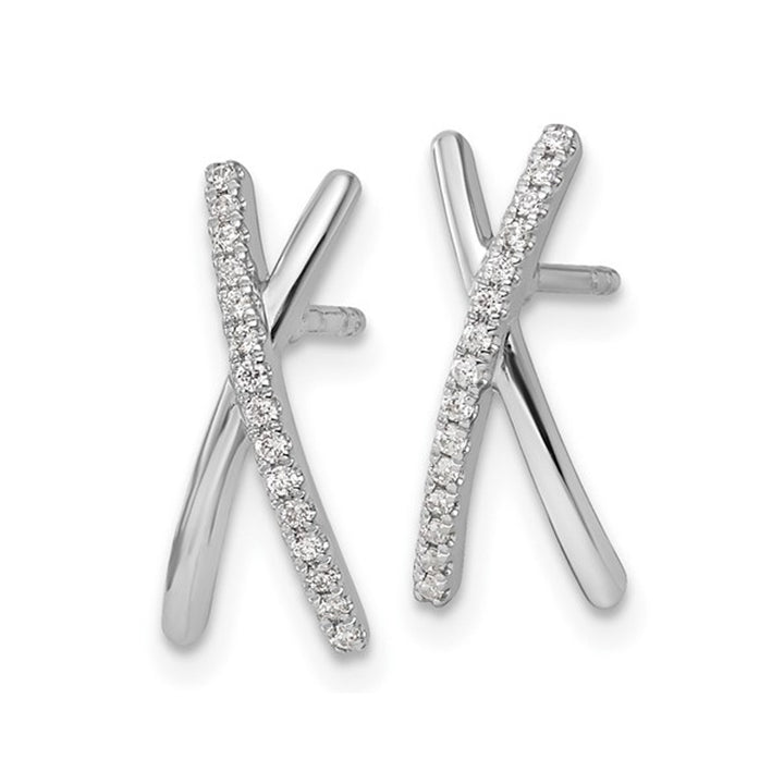 1/8 Carat (ctw) Diamond X Post Earrings in Sterling Silver Image 3