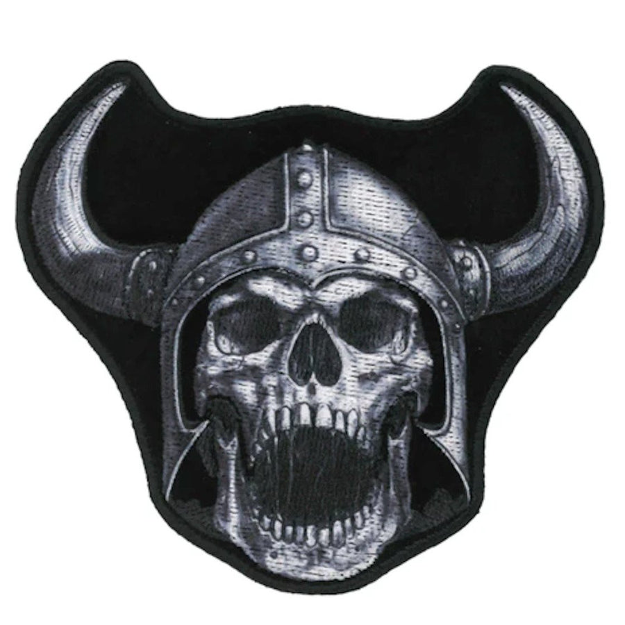 3.5 INCH VIKING SKULL EMBROIDERED PATCH PA1203 jacket biker skeleton helmet iron sew Image 1