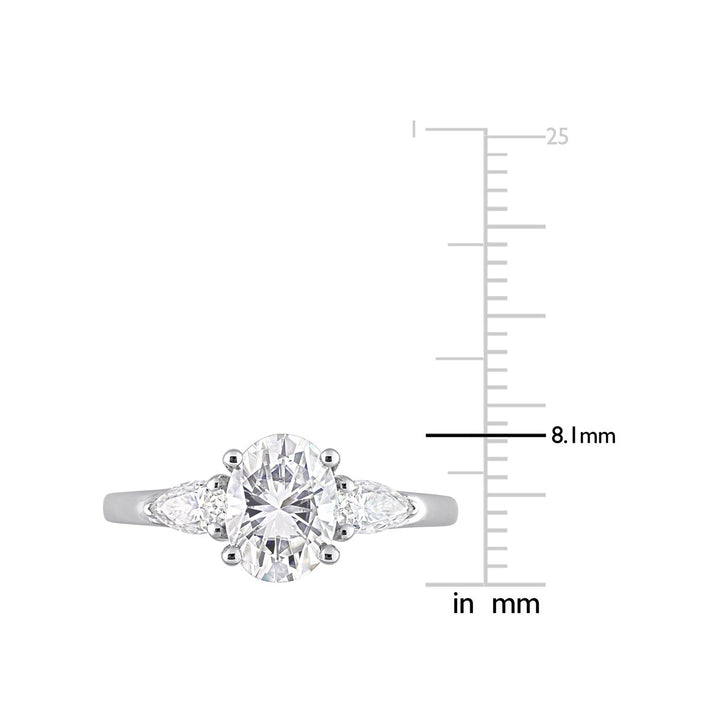 1.75 Carat (ctw) Lab-Created Three-Stone Moissanite Engagement Ring in Sterling Silver Image 4